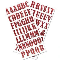 12 Pack: Red Bernhard Condensed Glitter Alphabet Stickers by Recollections™