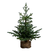 3ft. Pre-Lit Artificial Christmas Tree in Jute Wire Planter with 30 Warm White LED Lights