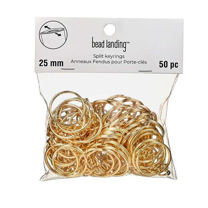 25mm Gold Split Key Ring, 50ct. by Bead Landing™