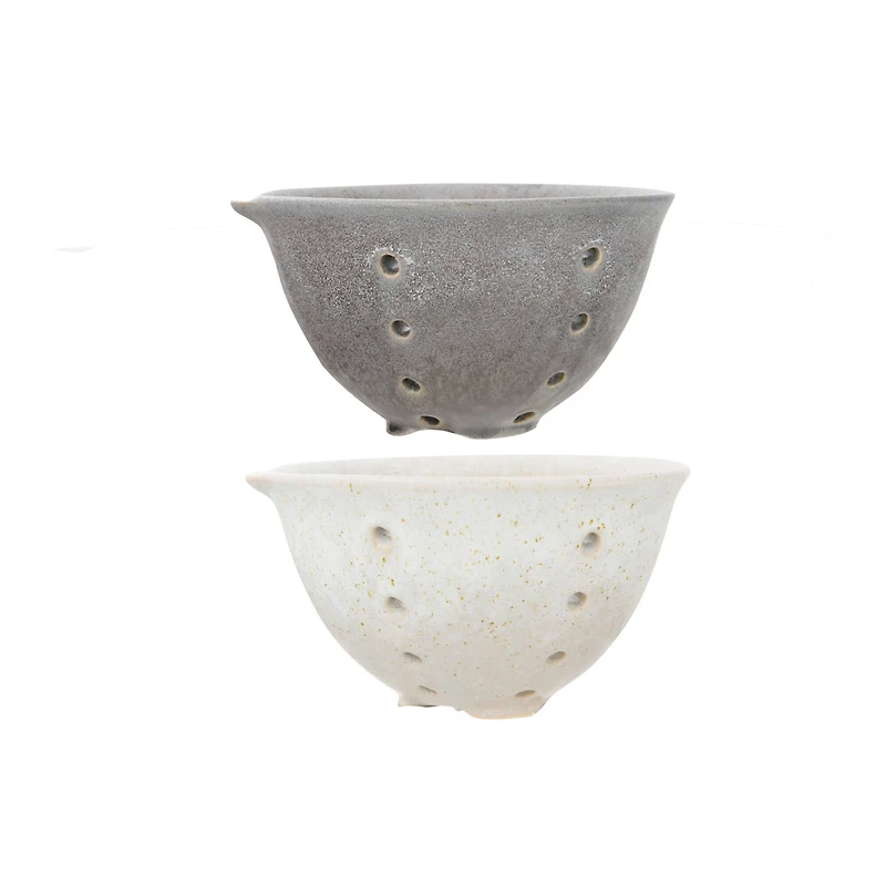 Hello Honey® Glazed Spouted Stoneware Berry Bowls Set, 2ct.