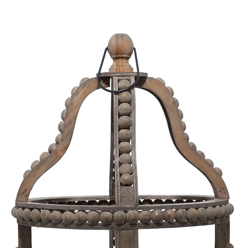 Brown Recycled wood Natural Candle Holder Lantern, 29" x 13" x 10"