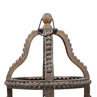 Brown Recycled wood Natural Candle Holder Lantern, 29" x 13" x 10"