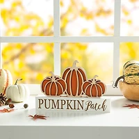 Glitzhome® 11.75" Fall Wood Pumpkin Patch Table Sign