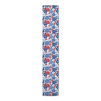 Red White and Blue Florals Cotton Twill Runner