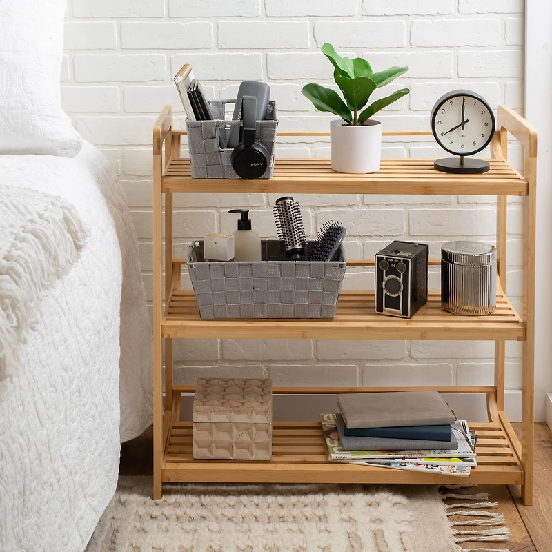 Simplify Small Grey Woven Storage Shelf Baskets, 2ct.