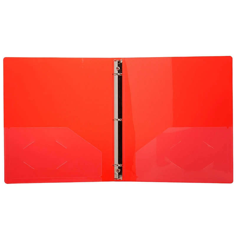 JAM Paper 0.75" Red Glass Twill Plastic 3-Ring Binder