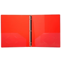 JAM Paper 0.75" Red Glass Twill Plastic 3-Ring Binder