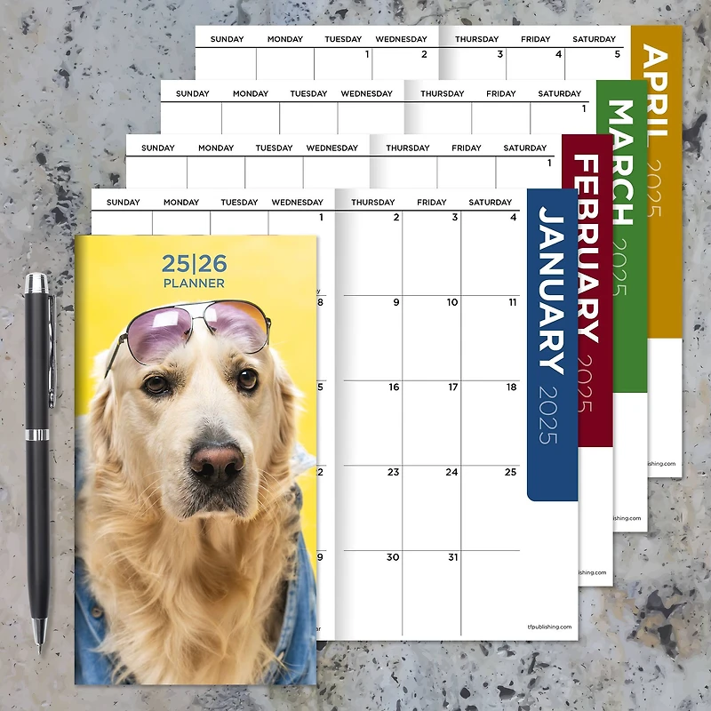TF Publishing 2025-2026 Small Sup Dog Monthly Pocket Planner