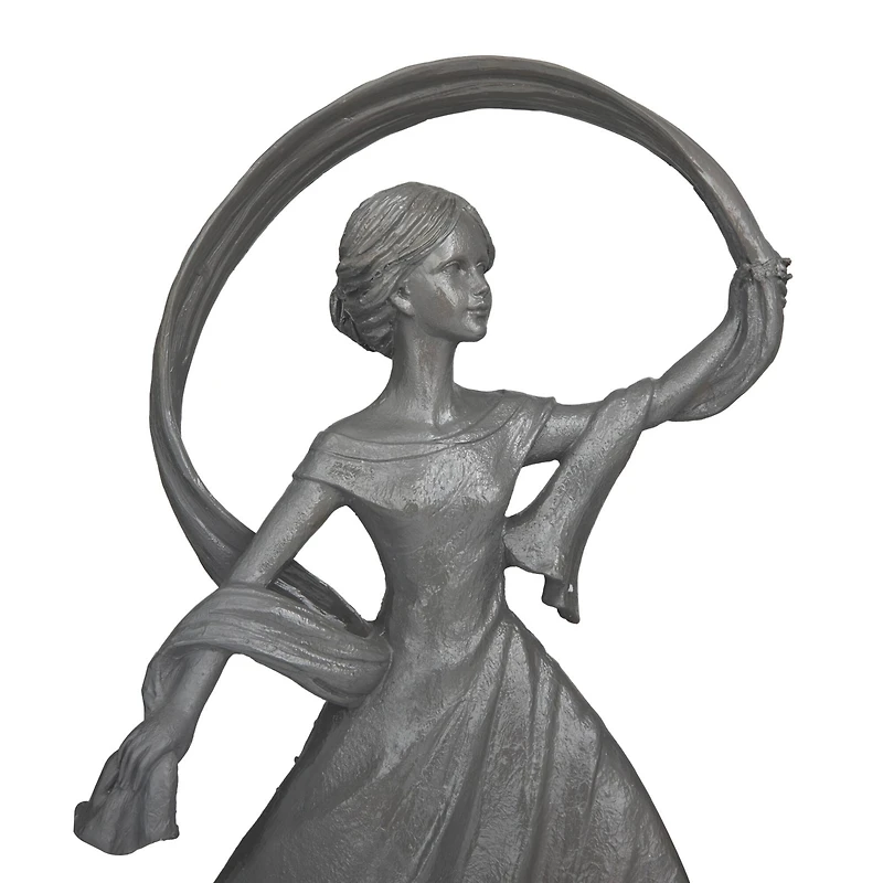 Set of 2 Grey Resin Traditional Sculpture, 22" x 11" x 6"