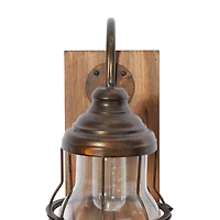 17" Brown Iron Industrial LED Wall Sconce