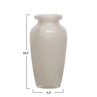 Hello Honey® 10.5" White & Gray Round Art Glass Vase