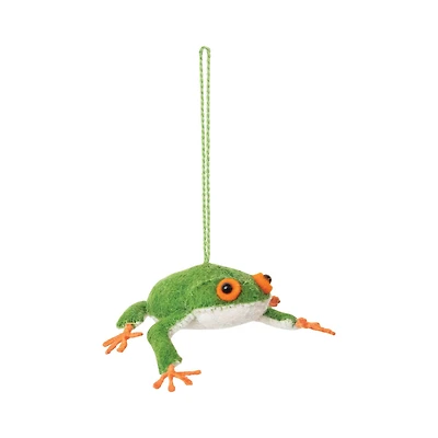 Hello Honey® 4" Green Frog Wool Felt Ornament