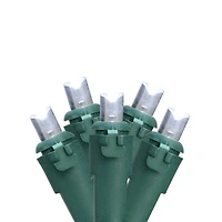 50 Pure White LED Wide Angle Christmas Lights - 16.25 ft Green Wire