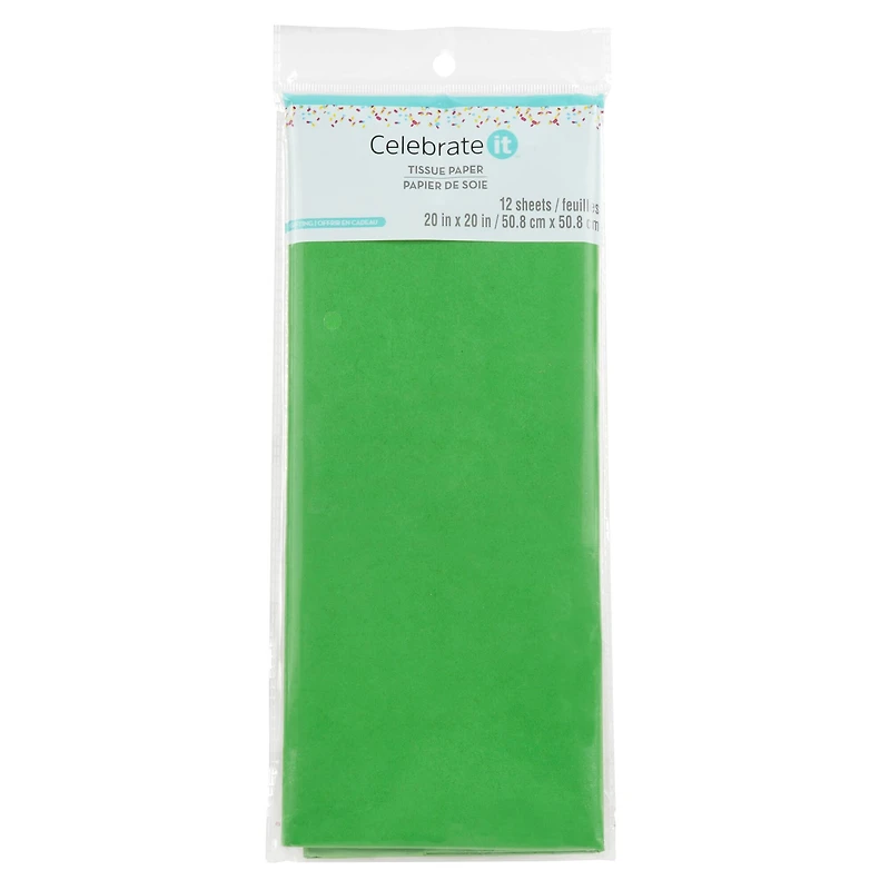 24 Packs: 12 ct. (288 total) Festive Green Tissue Paper by Celebrate It™