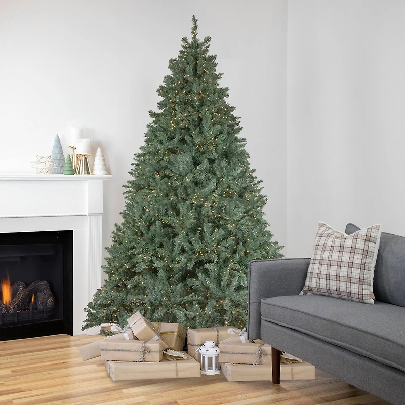 7.5ft. Pre-Lit Full Spruce Artificial Christmas Tree, Clear LED Lights