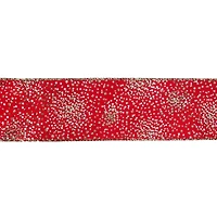 2.5" x 20ft. Red & Gold Glitter Dots Wired Ribbon by Celebrate It®