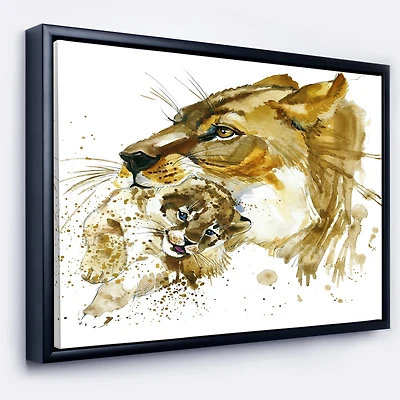 Designart - Lioness and Cub Illustration