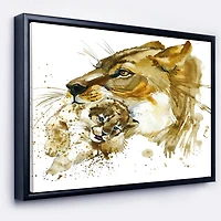 Designart - Lioness and Cub Illustration