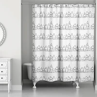 Simple House Pattern 71" x 74" Shower Curtain