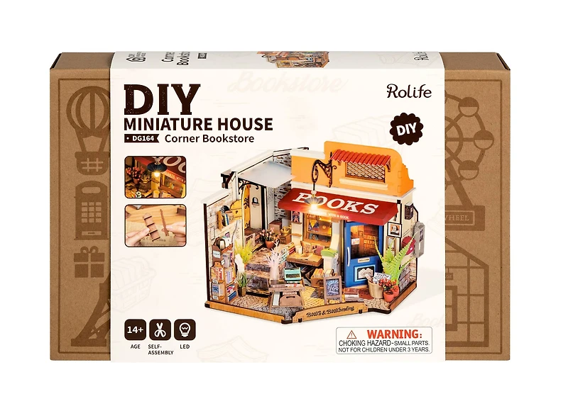 Rolife® Book Store DIY Miniature Kit Bundle