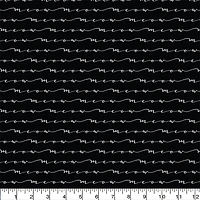Eugene Textiles Black Meow Script Cotton Fabric