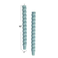 Hello Honey® 10" Light Blue Unscented Twisted Taper Candles, 2ct.