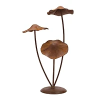 18.25" Bronze Metal Mushroom Garden Accent