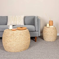 Hello Honey® 17" Natural Corn Rope Round Accent Table