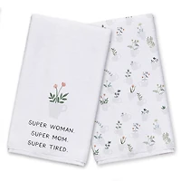 Super Woman, Super Mom, Super Tired Tea Towel Set