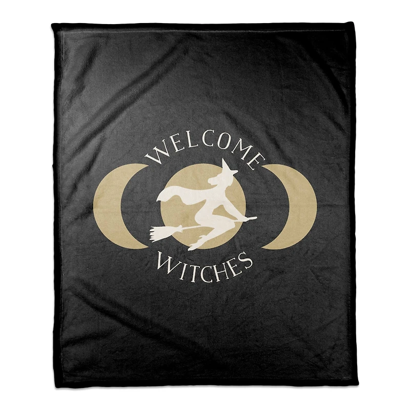 Welcome Witches Fleece Throw