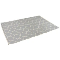 Gray & Beige Honeycomb Pattern Rectangular Outdoor Area Rug, 4ft. x 6ft.