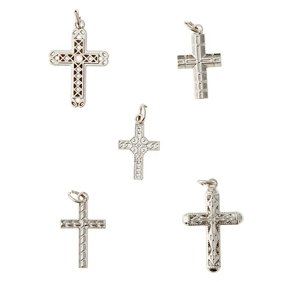 12 Packs: 5 ct. (60 total) Assorted Metal Cross Charms by Bead Landing™
