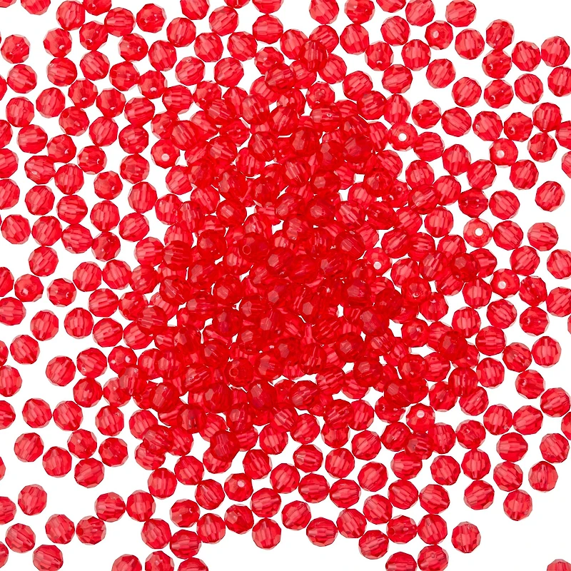 5.5mm Red AB Faceted Acrylic Round Bead Value Pack by Bead Landing™