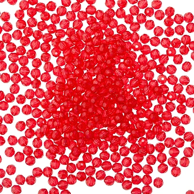 5.5mm Red AB Faceted Acrylic Round Bead Value Pack by Bead Landing™