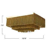 Hello Honey® 13.75" Square Flush Mount Fringe Light Fixture