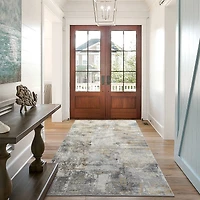 Glitzhome® 5ft. x 8ft. Gray, Ivory & Tan Abstract Area Rug
