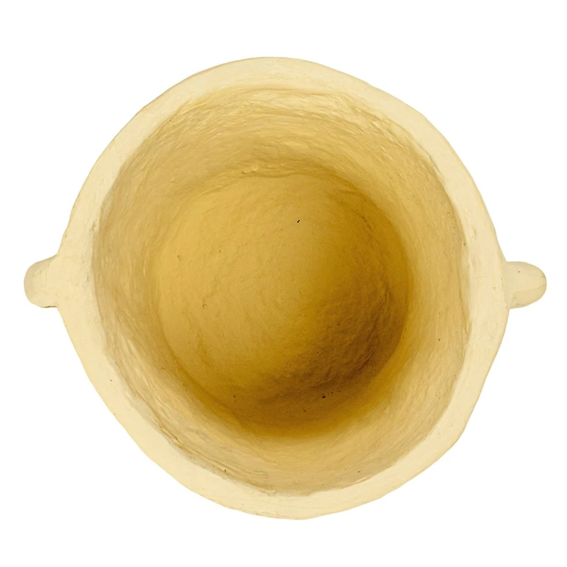 Hello Honey® 11" Natural Decorative Handmade Paper Mache Planter with Handles