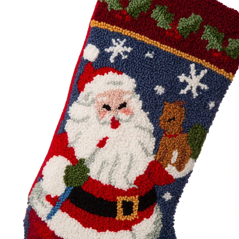 Glitzhome® 19" Santa Hooked Stocking