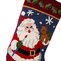 Glitzhome® 19" Santa Hooked Stocking