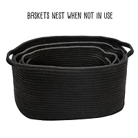 Honey Can Do Black Cotton Coil Baskets, 3ct.