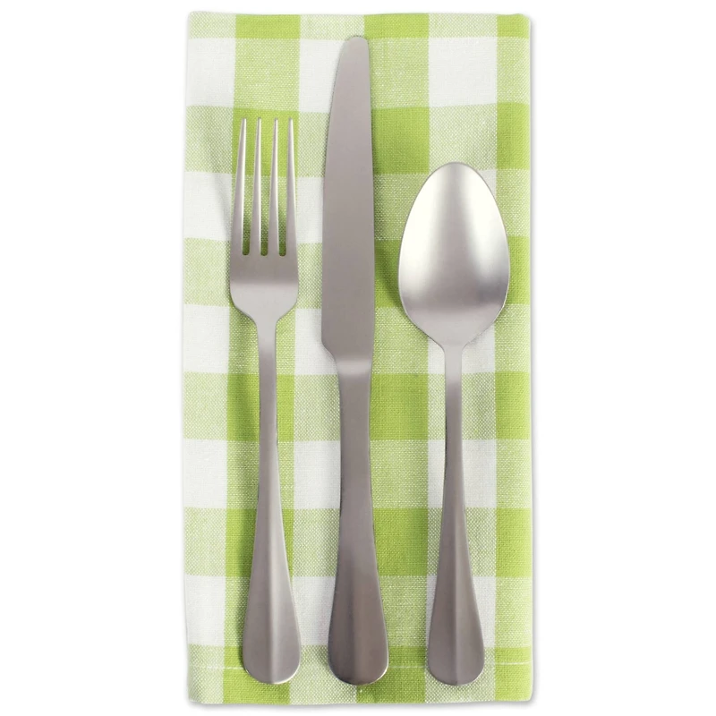 DII® Green Apple & White Check Cloth Dinner Napkins, 6ct.