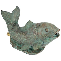 Design Toscano 10.5" Japanese Koi Piped Spitter Statue
