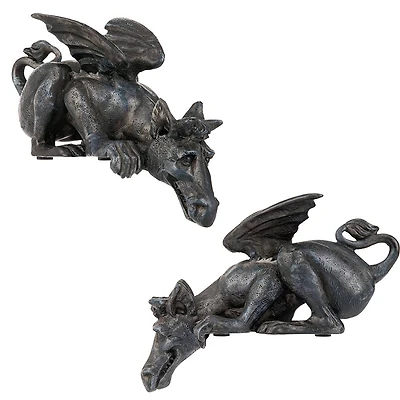 Design Toscano 3.5" Whittingford the Chagrined Sitting Dragon Sculpture Set 