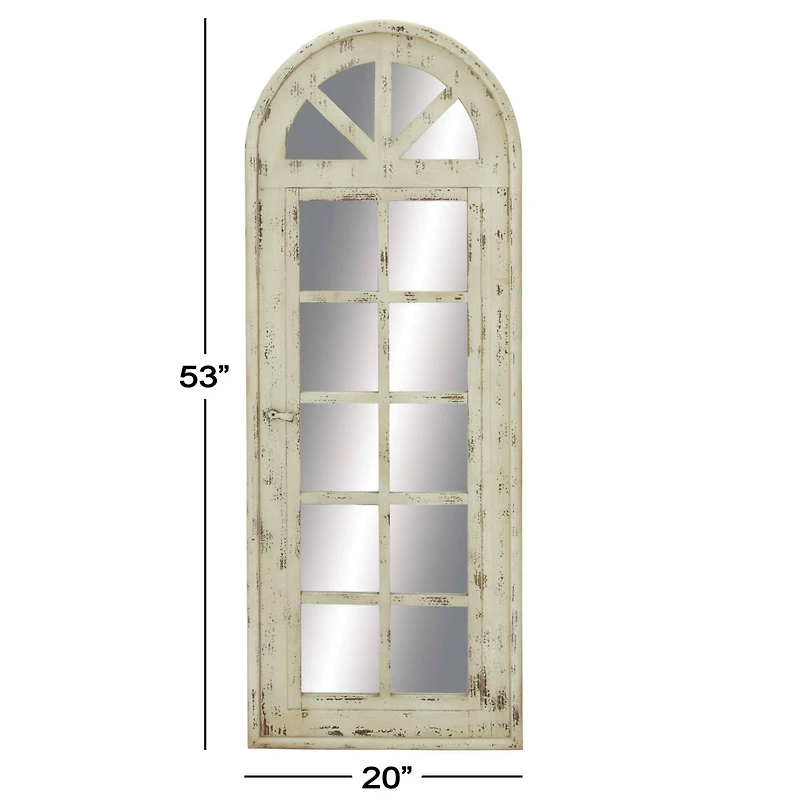 White Vintage Wood Wall Mirror