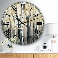 Designart 'Golden Birch Forest Iii Traditional Wall Clock