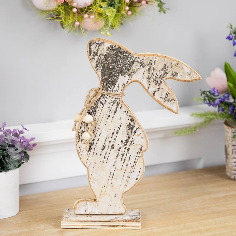 12" Rustic Wooden Rabbit Silhouette Easter Accent