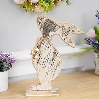 12" Rustic Wooden Rabbit Silhouette Easter Accent