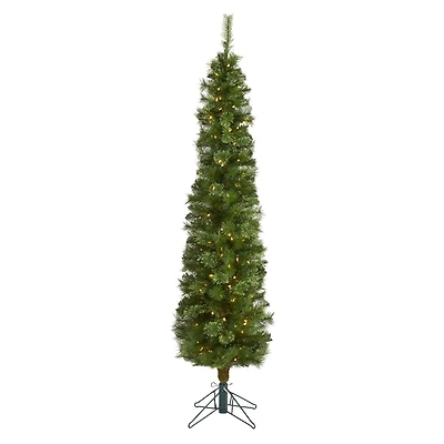 6ft. Pre-Lit Green Artificial Christmas Tree, Clear LED Lights
