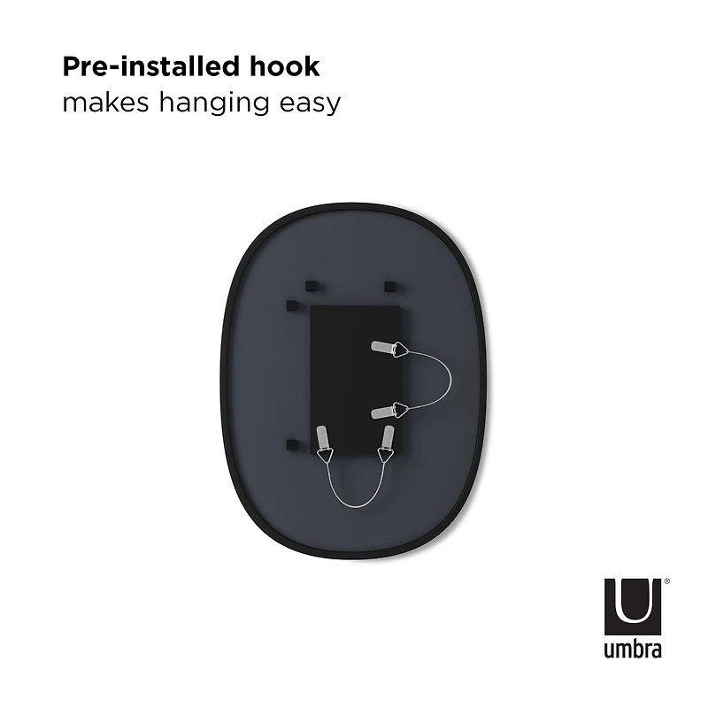 Umbra 24" Black Hub Oval Wall Mirror