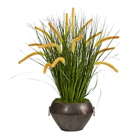 2.5ft. Onion Grass Plant in Metal Planter